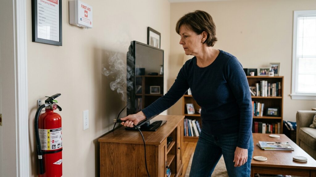 can a tv catch on fire
